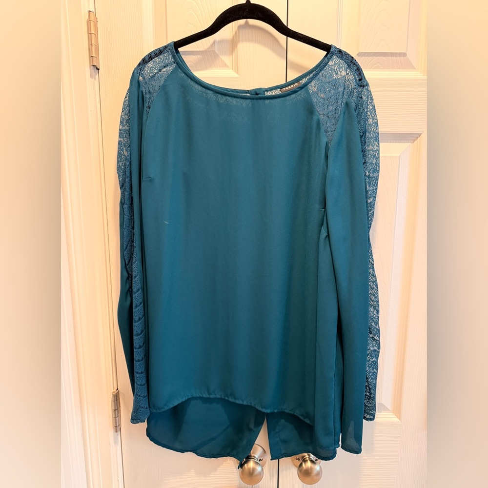 Torrid Teal Lace Top 2/2X